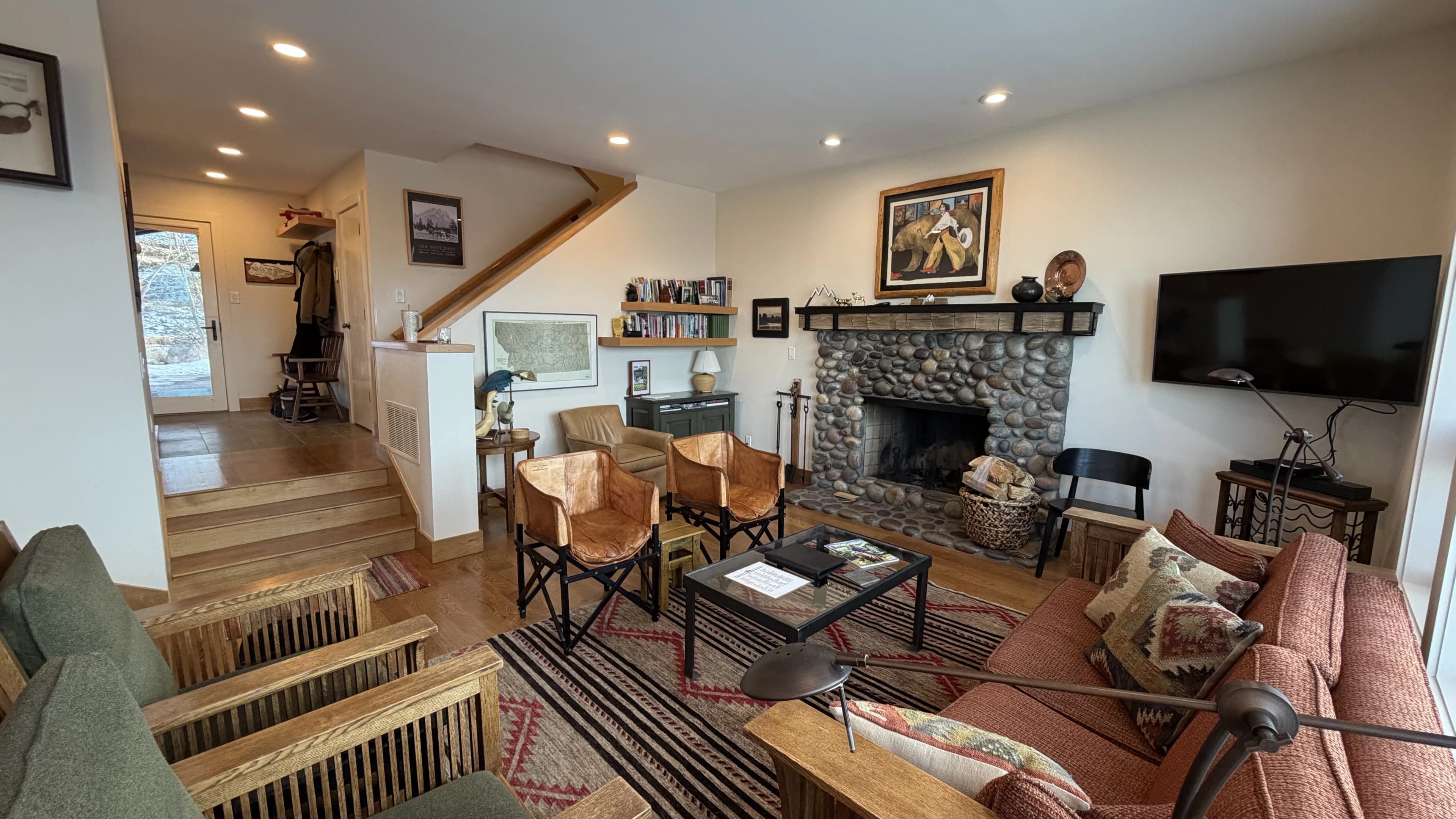 Living room seating with mountain views - Spring Creek Ranch Jackson Hole