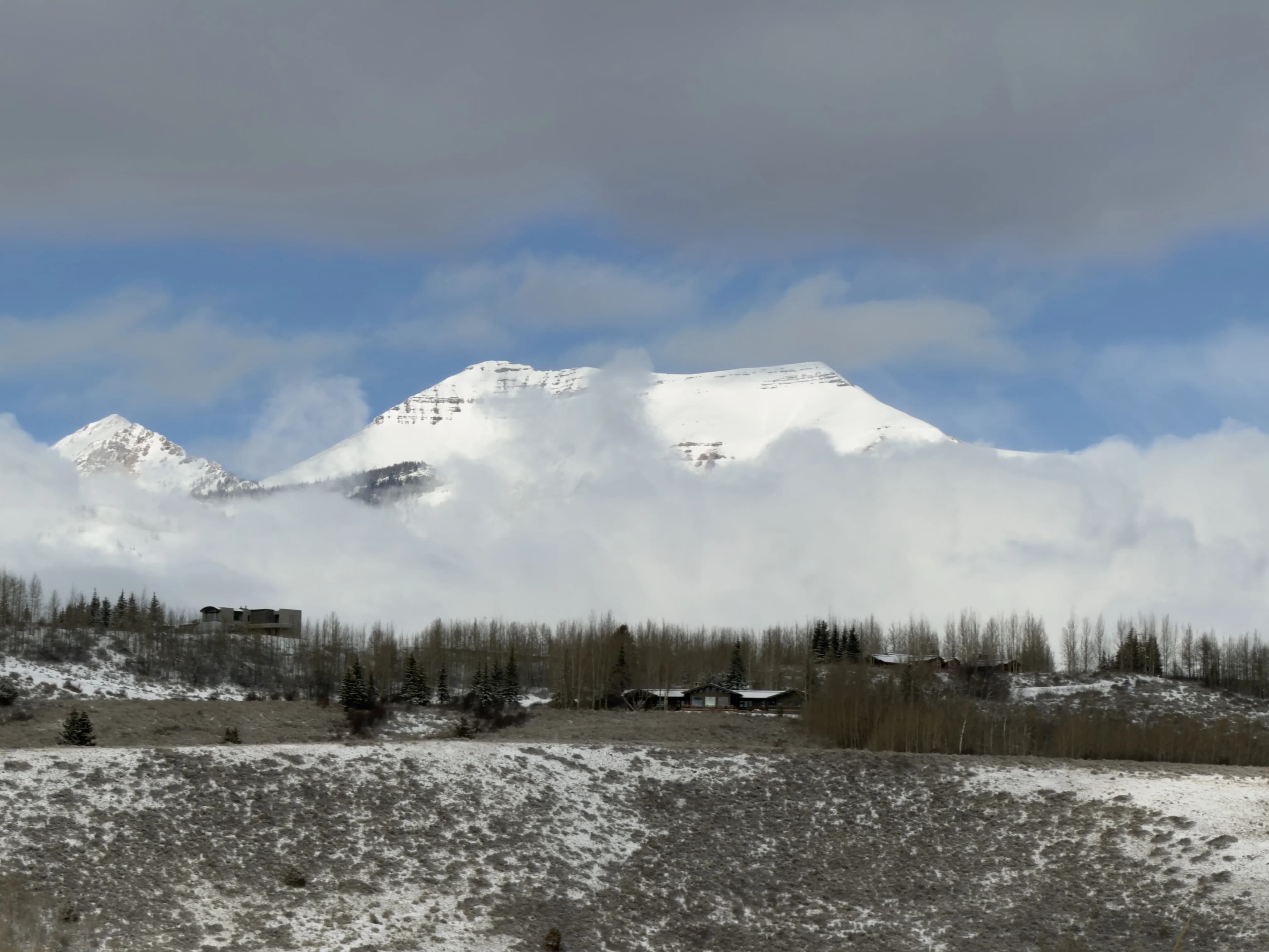 Grand Teton mountain view from Spring Creek Ranch